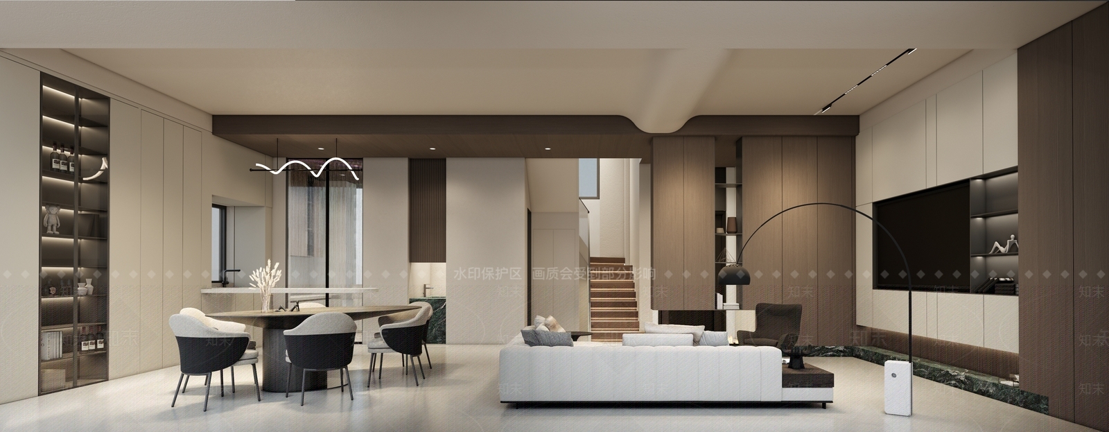 现代家居客厅SU模型下载【ID:1222286759】
