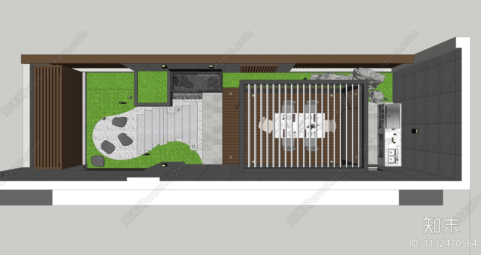 现代屋顶花园SU模型下载【ID:1132470564】