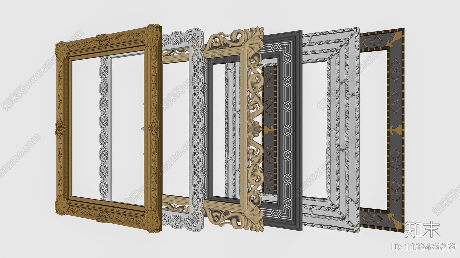 欧式古典画框SU模型下载【ID:1132474259】