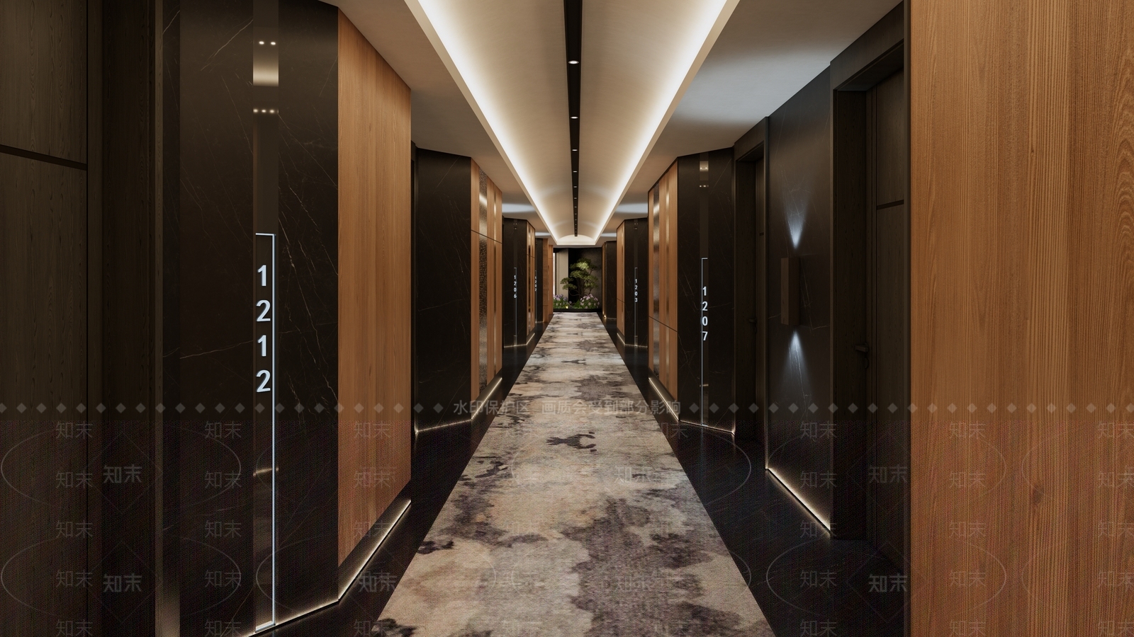 现代酒店玄关过道SU模型下载【ID:1132476920】