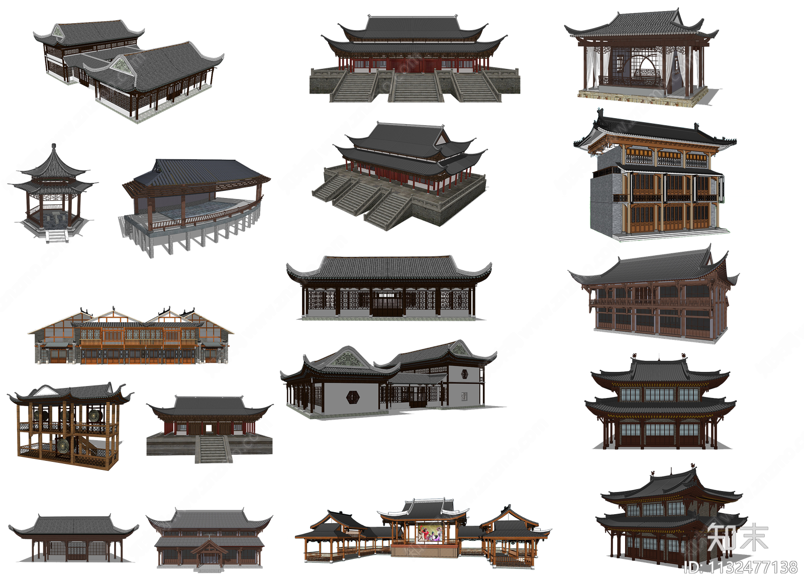 psd免抠古建筑贴图下载【ID:1132477138】_【知末网贴图库】