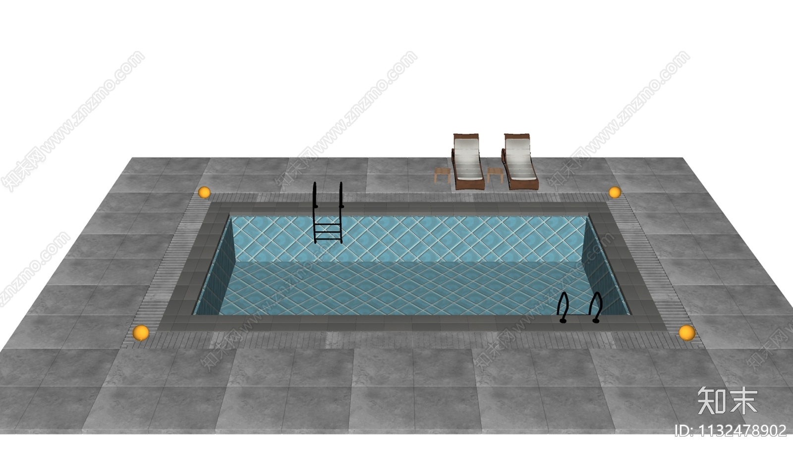现代别墅泳池SU模型下载【ID:1132478902】