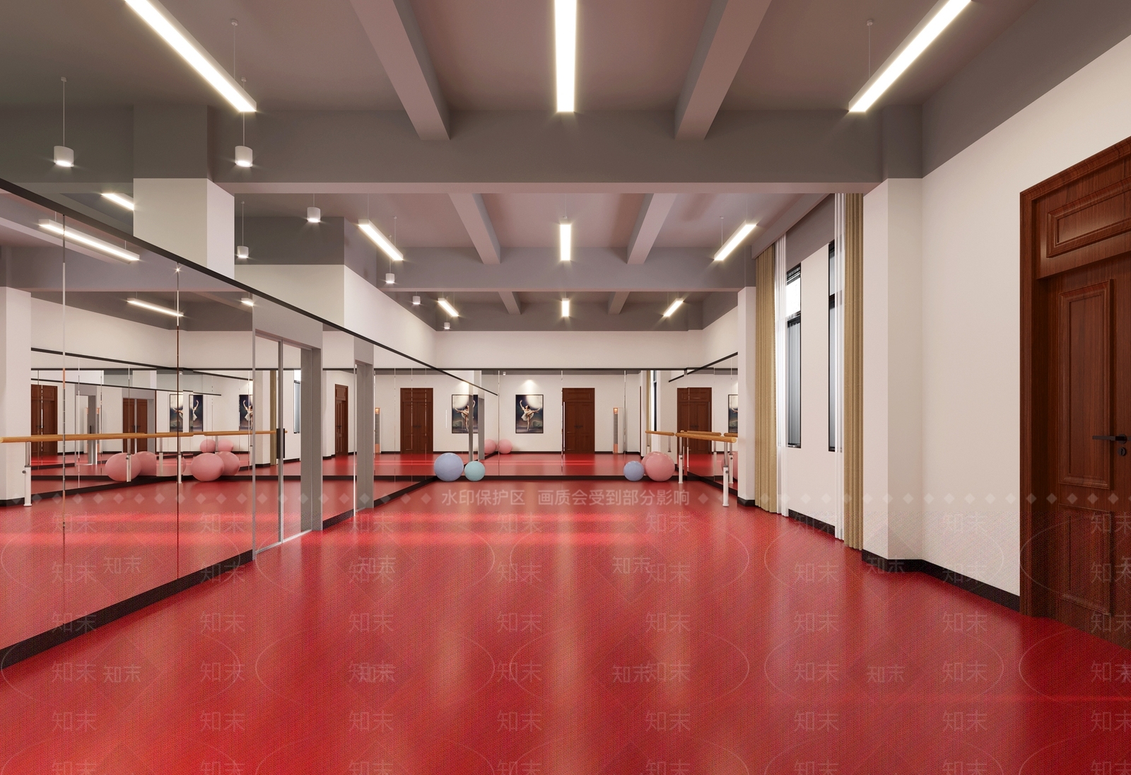 现代瑜伽室3D模型下载【ID:1132483790】