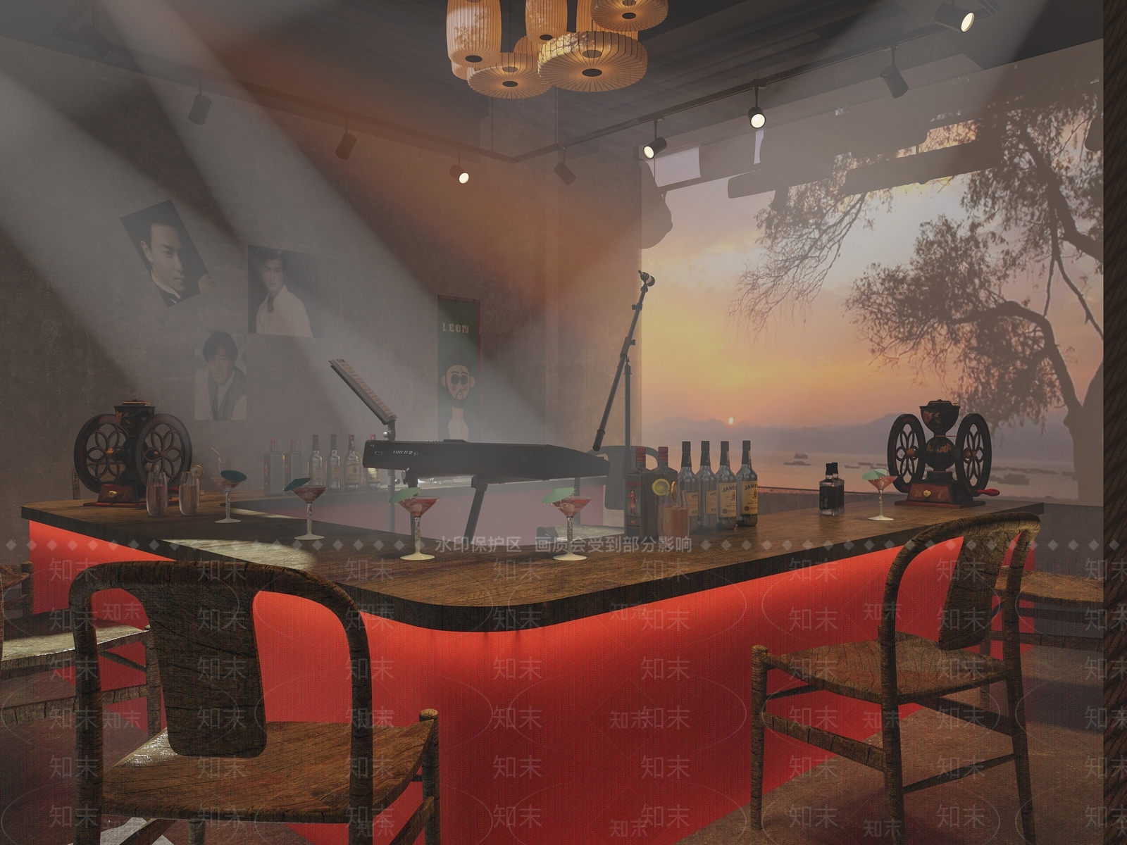 现代清吧3D模型下载【ID:1132484561】