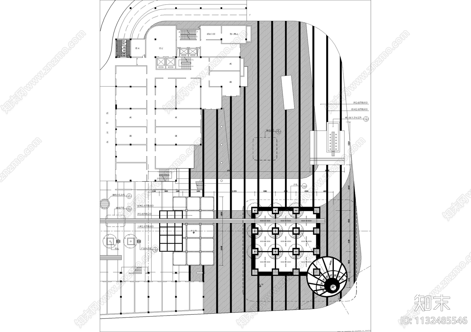 公园广场平面图cad施工图下载【ID:1132485546】