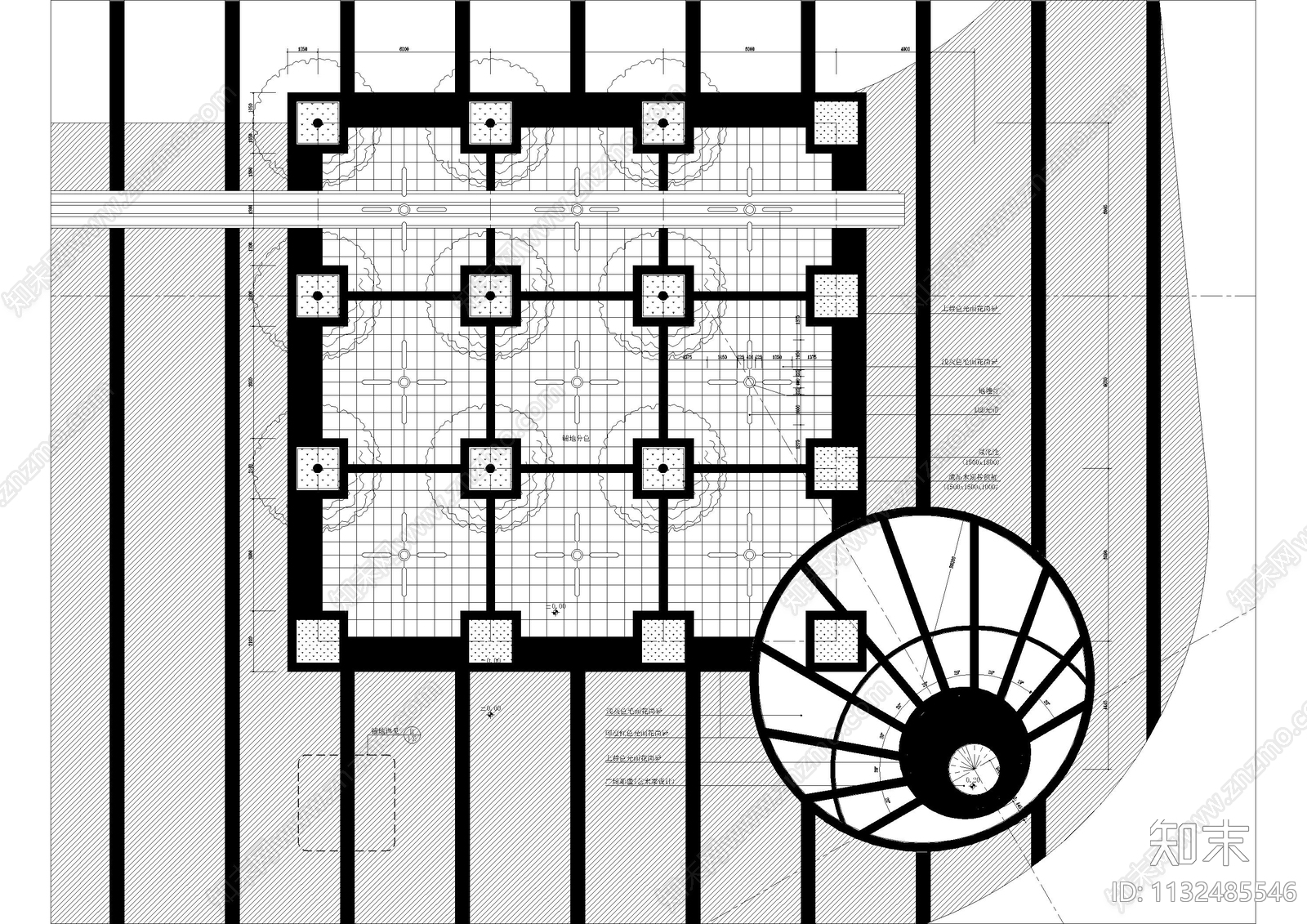 公园广场平面图cad施工图下载【ID:1132485546】
