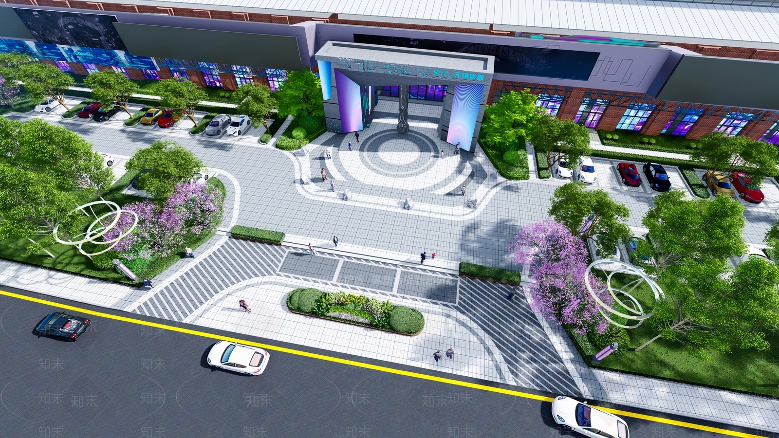 现代商业入口广场SU模型下载【ID:1132487423】