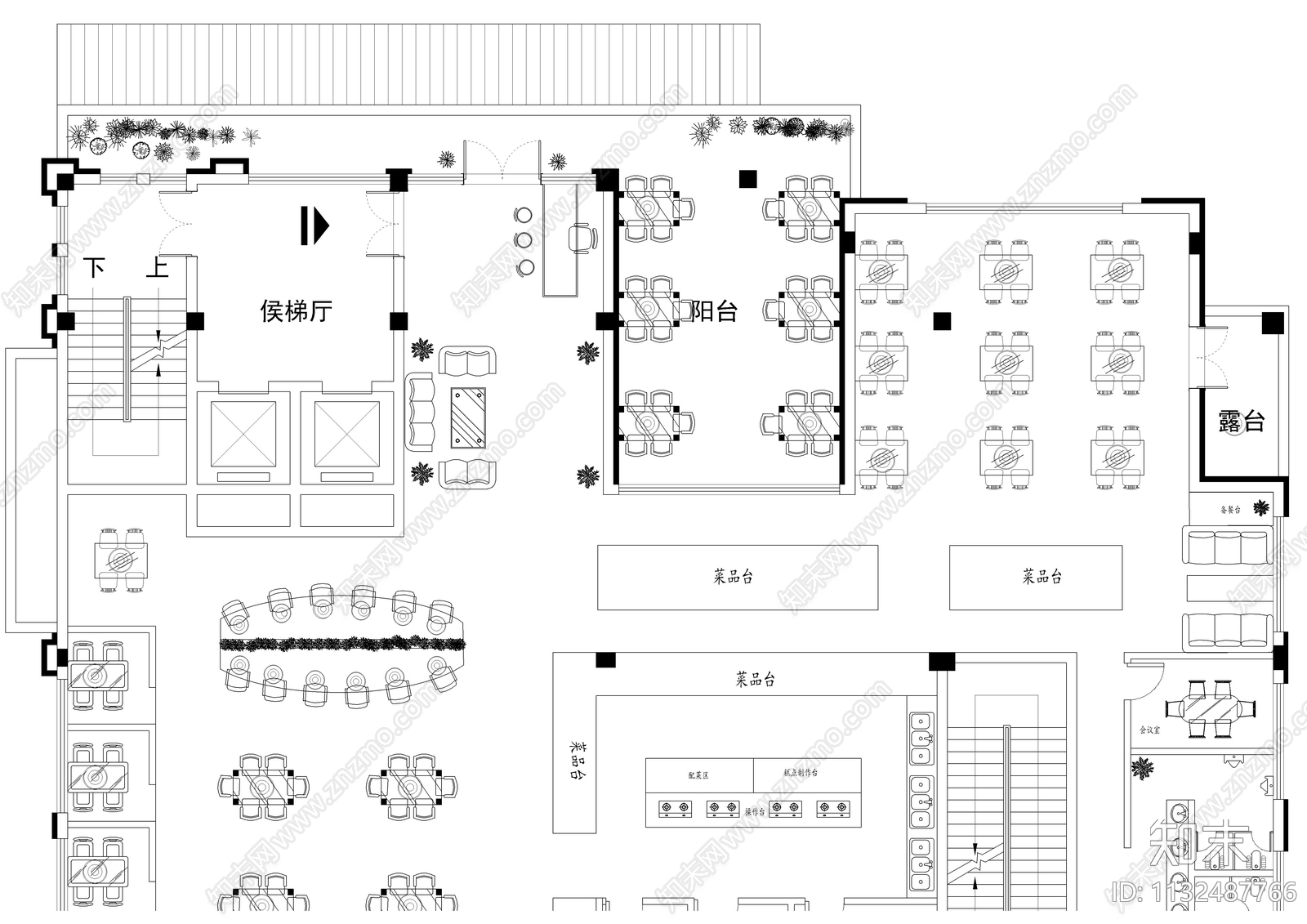 自助火锅店室内cad施工图下载【ID:1132487766】