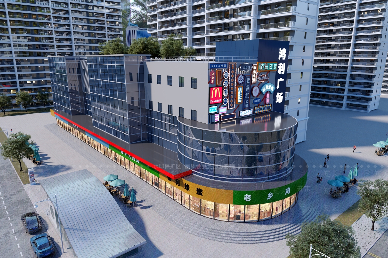 现代商场外观3D模型下载【ID:1132495348】
