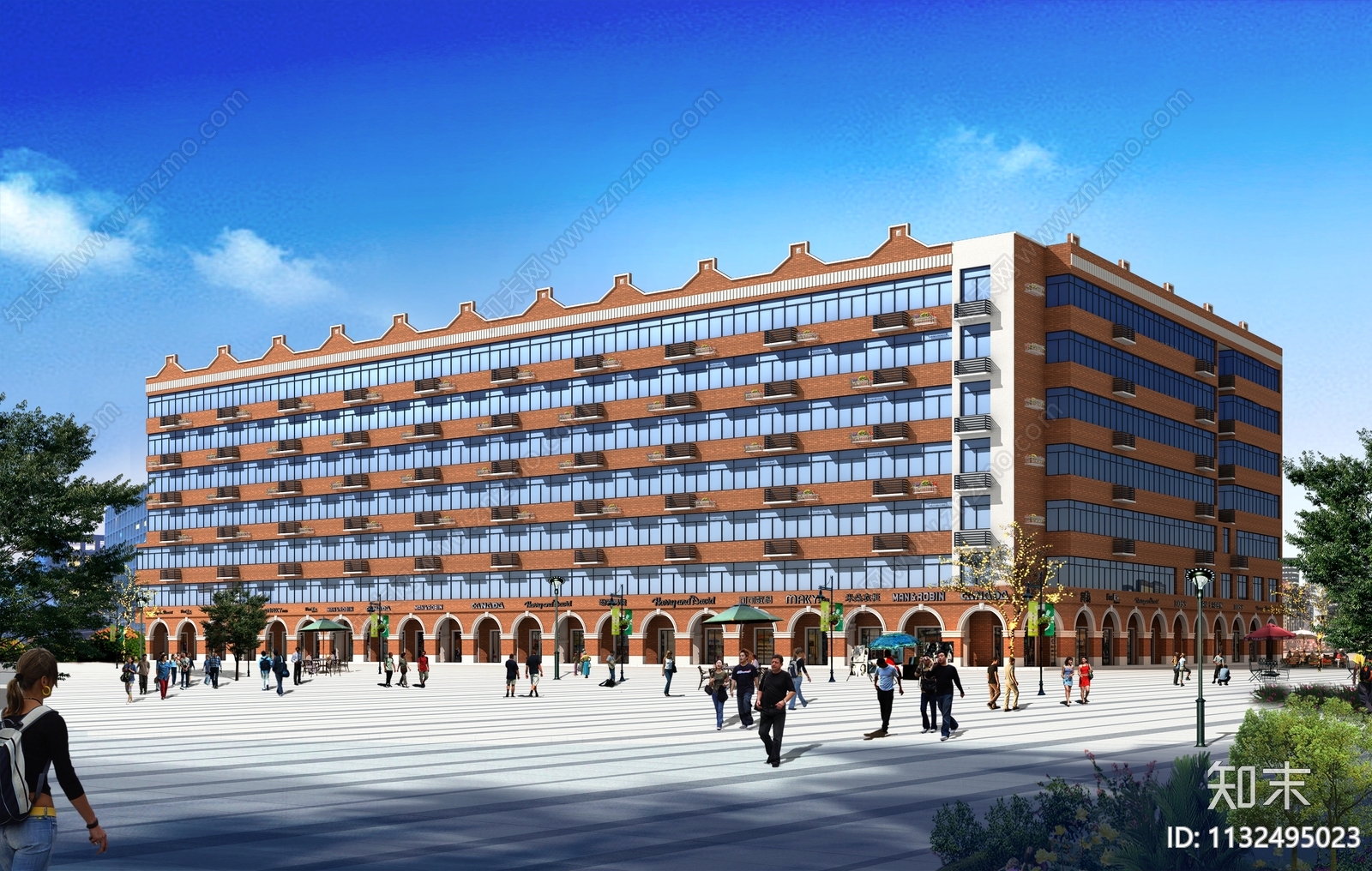 省级示范区全套红砖特色商业建筑cad施工图下载【ID:1132495023】