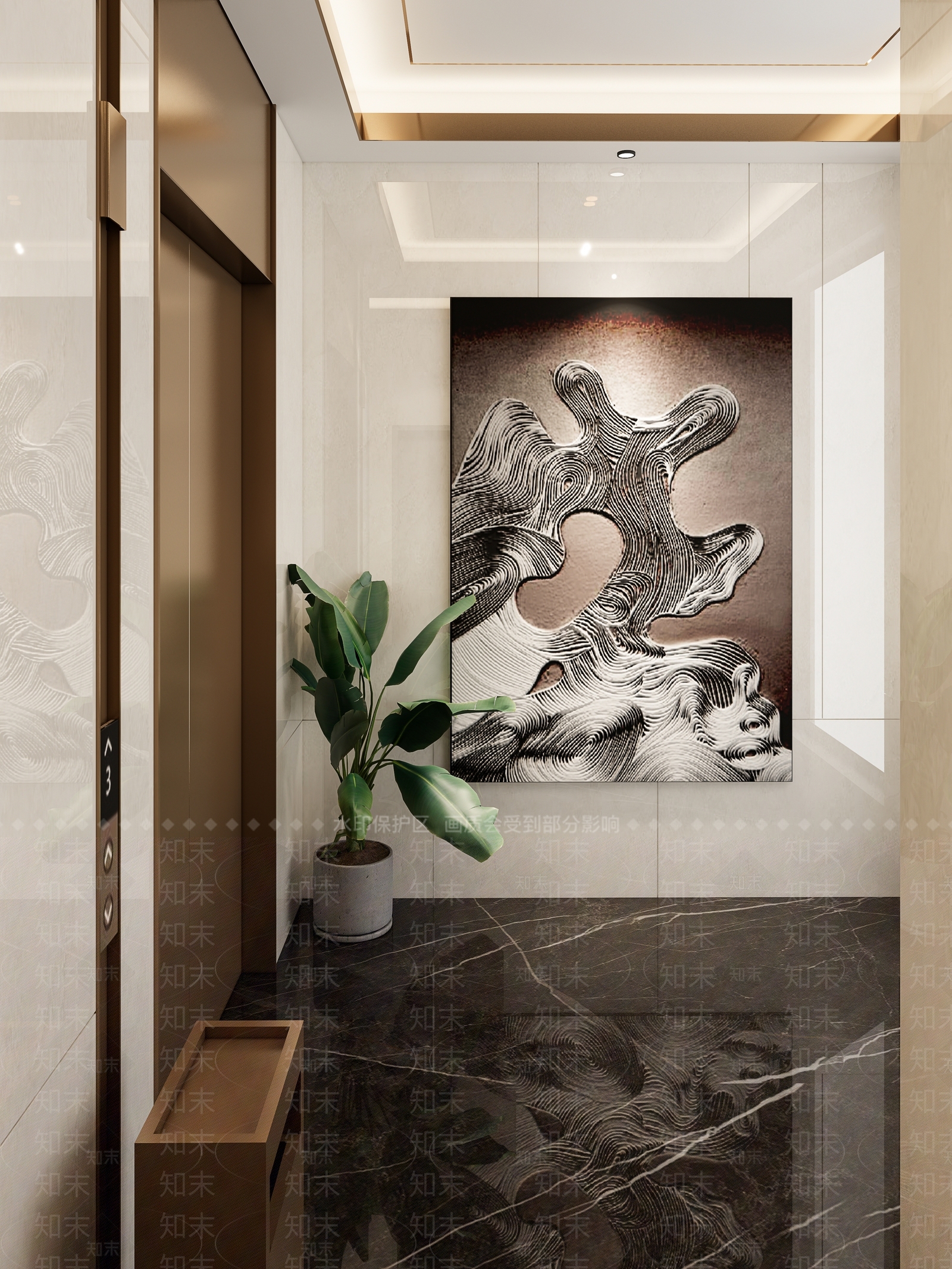 现代电梯厅SU模型下载【ID:1132497595】