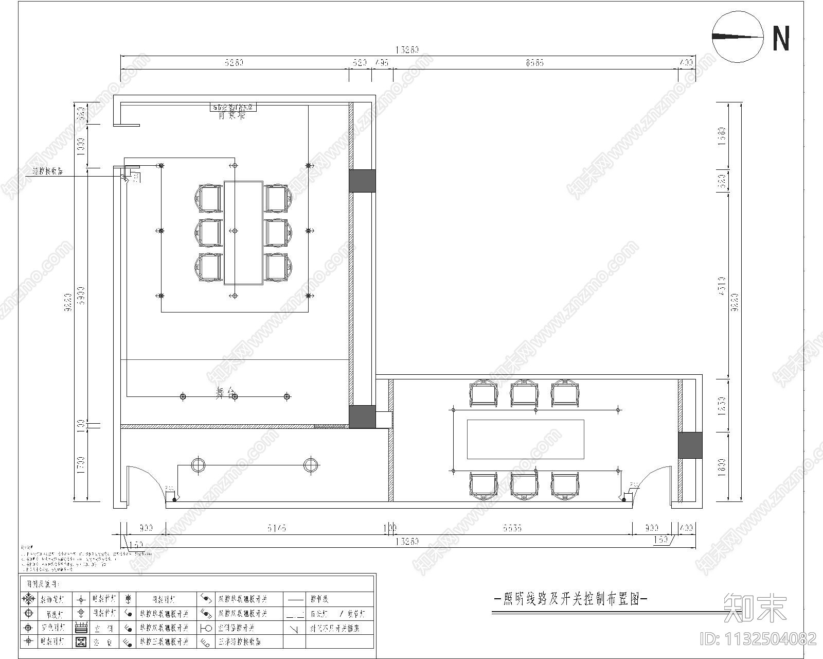 新中式剧本杀店cad施工图下载【ID:1132504082】