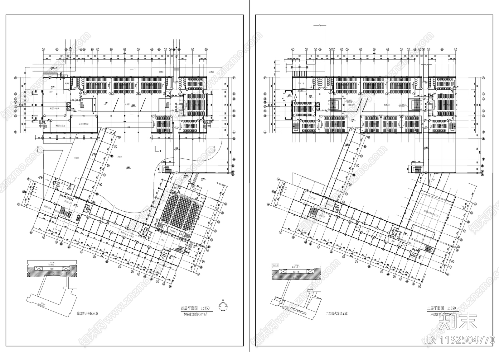 大学人文馆社科楼建筑cad施工图下载【ID:1132504770】