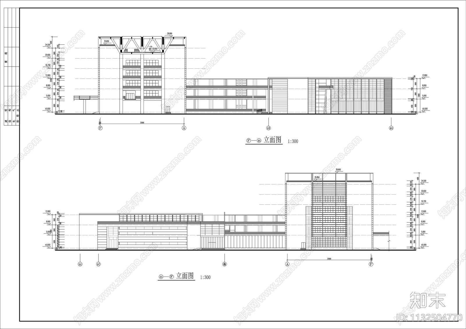 大学人文馆社科楼建筑cad施工图下载【ID:1132504770】