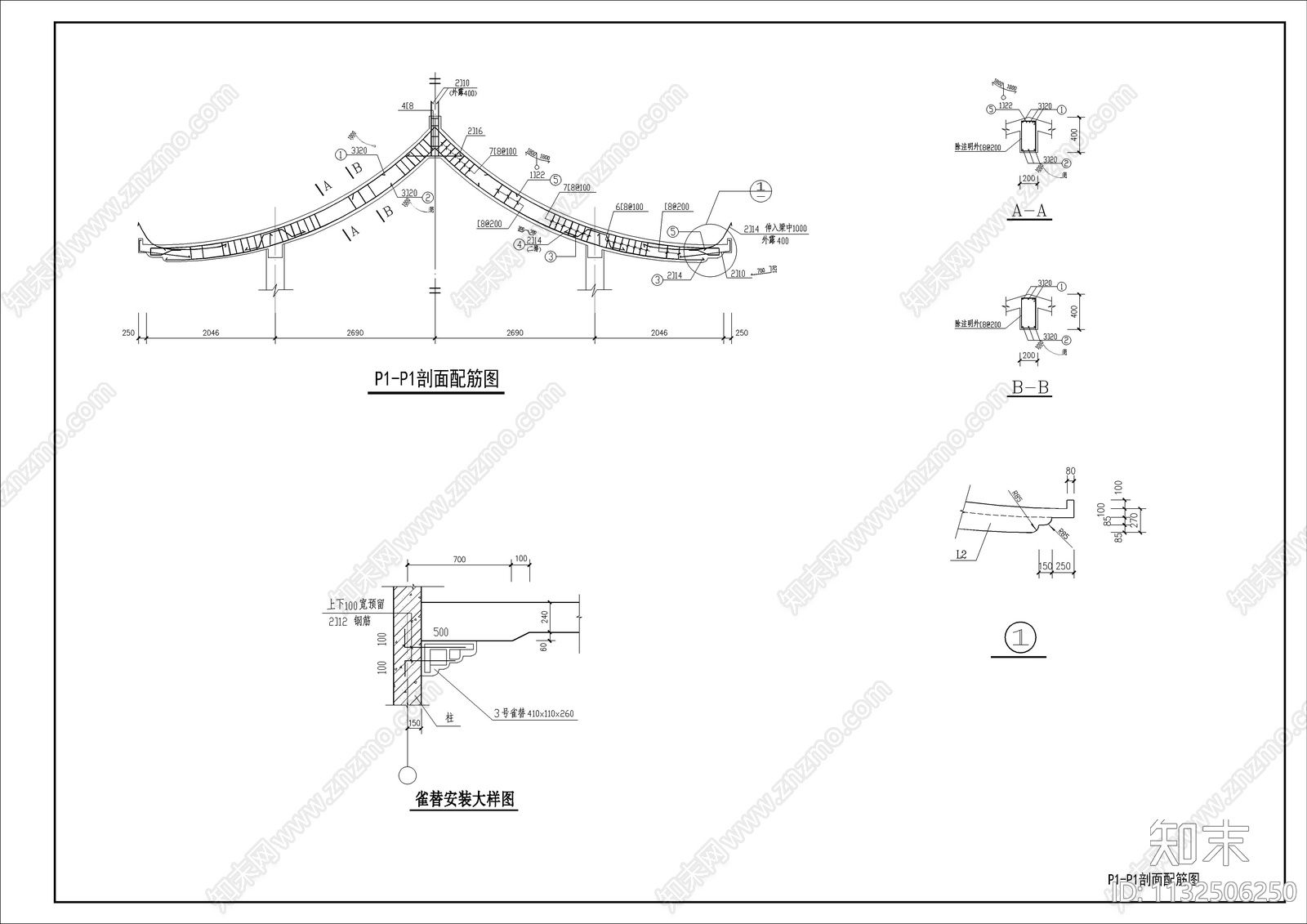 古建筑小品廊亭详图cad施工图下载【ID:1132506250】