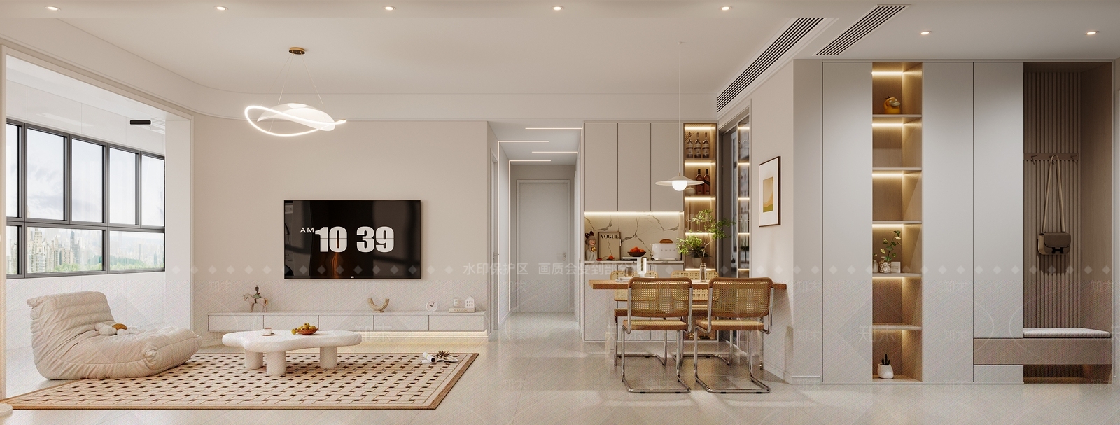 现代家居客厅3D模型下载【ID:1221685607】