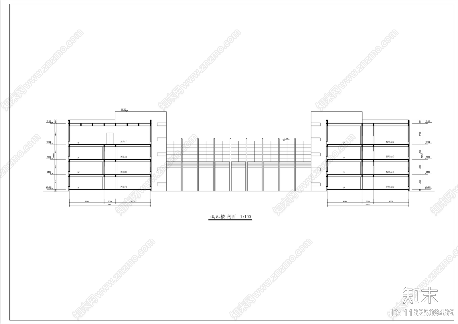 中学学校建筑施工图cad施工图下载【ID:1132509439】