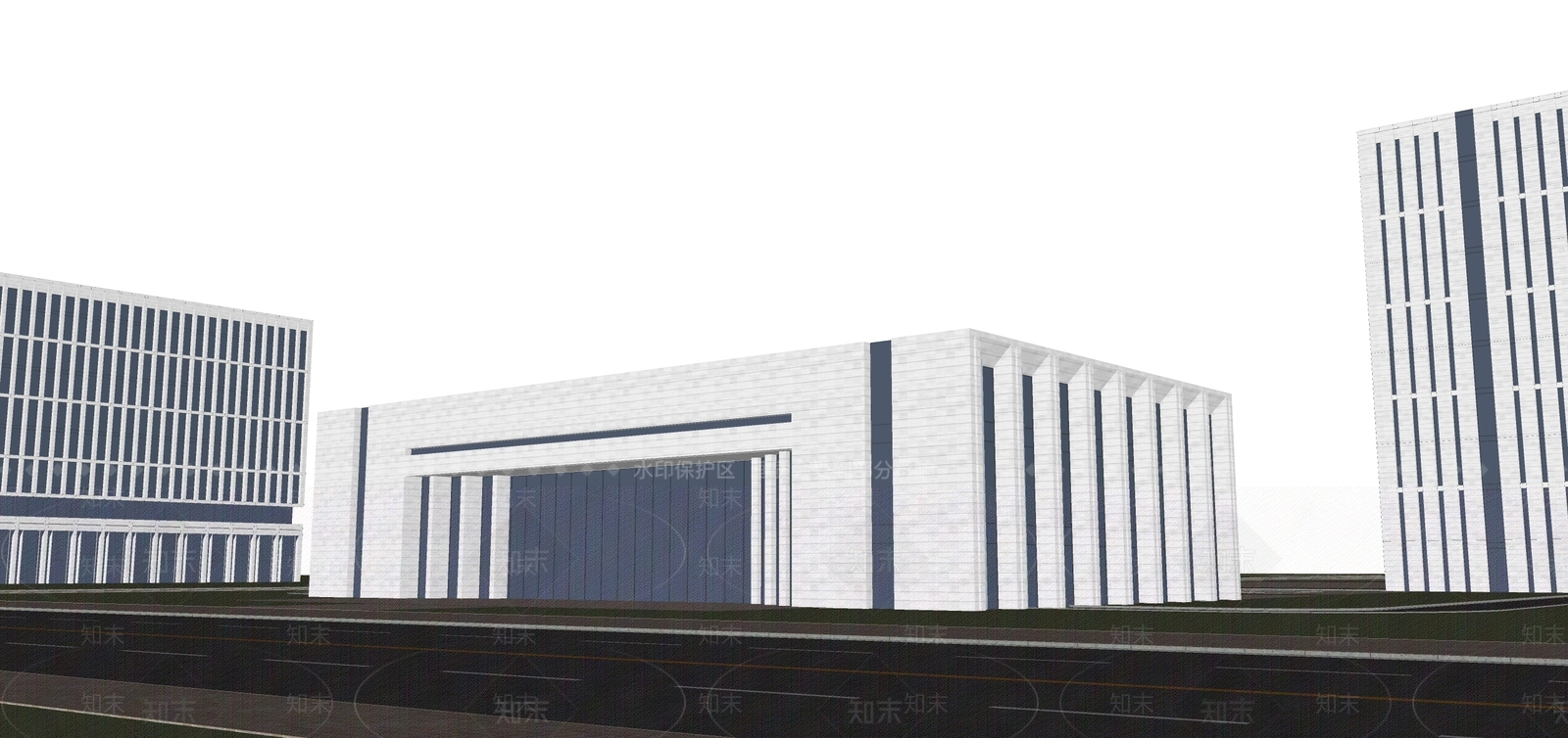 现代体育建筑SU模型下载【ID:1132525716】