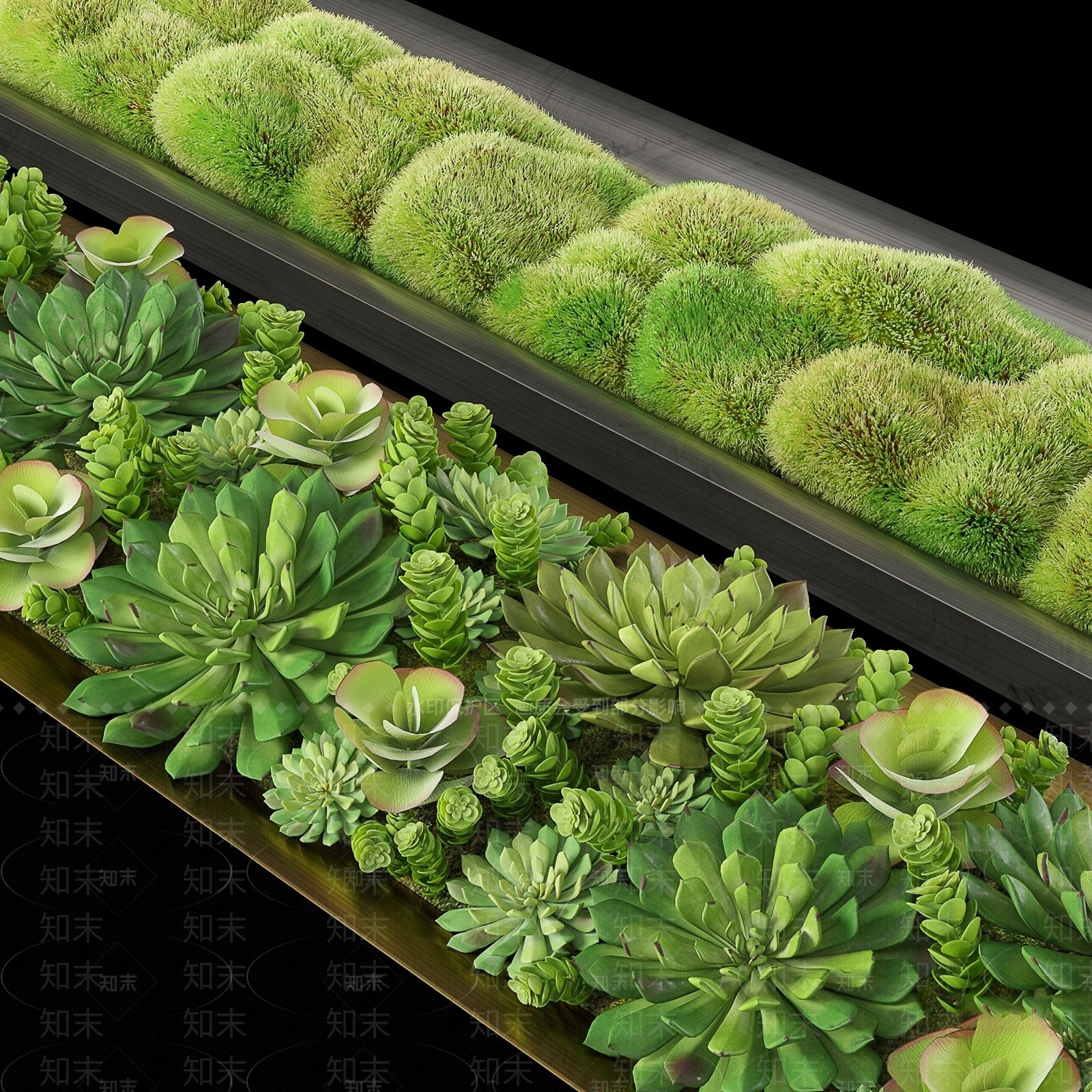 阳台户外花盘花钵花盆花箱多肉植物组合SU模型下载【ID:1132530697】
