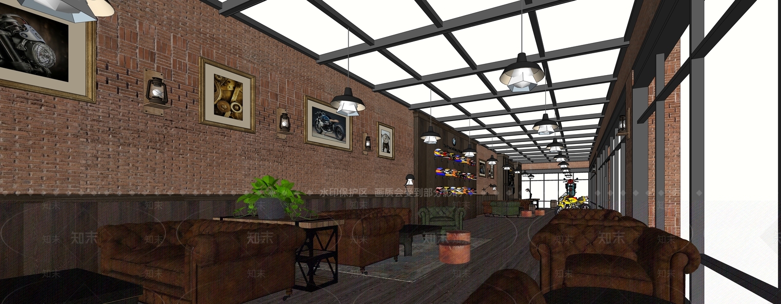 现代商业机车店SU模型下载【ID:1132533558】