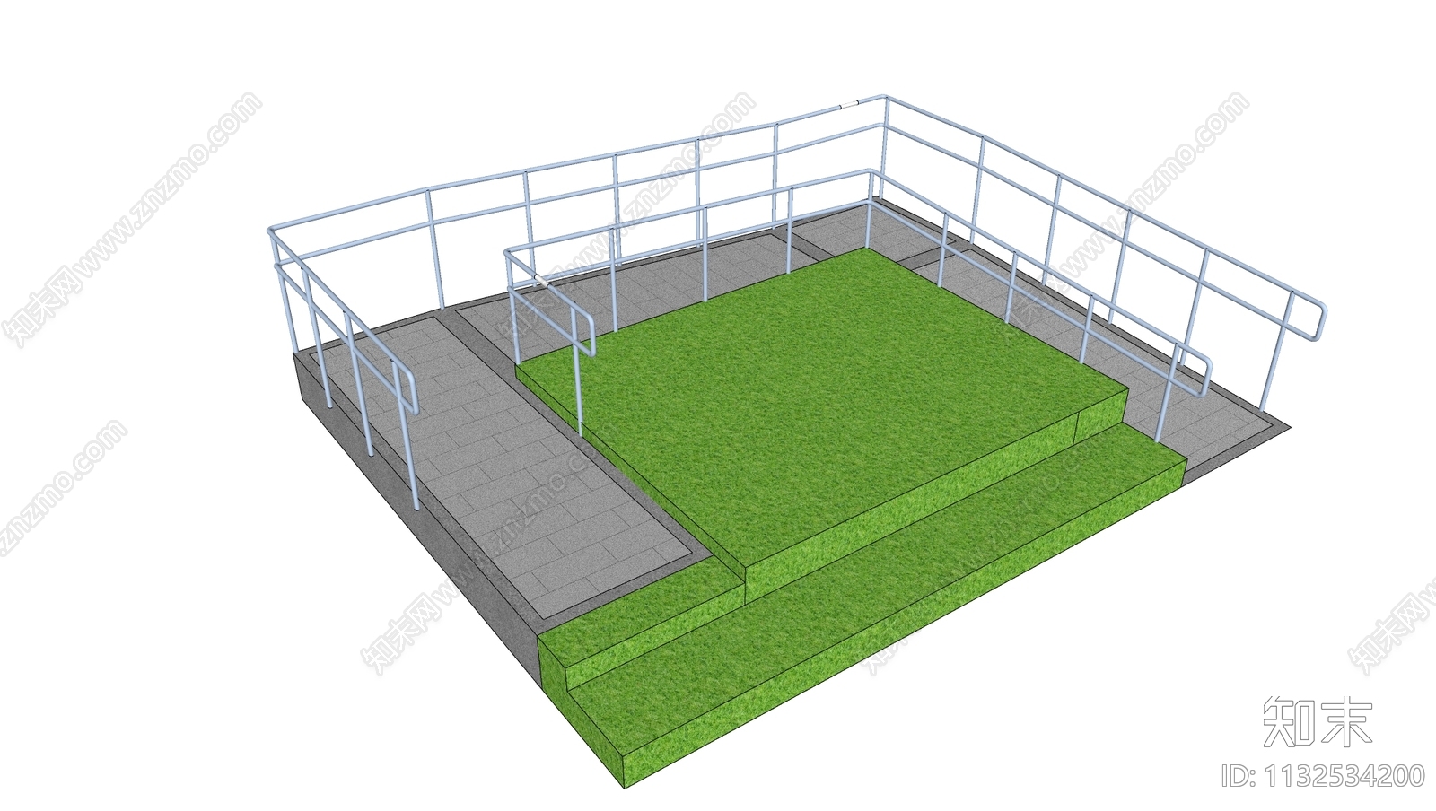 现代无障碍坡道SU模型下载【ID:1132534200】