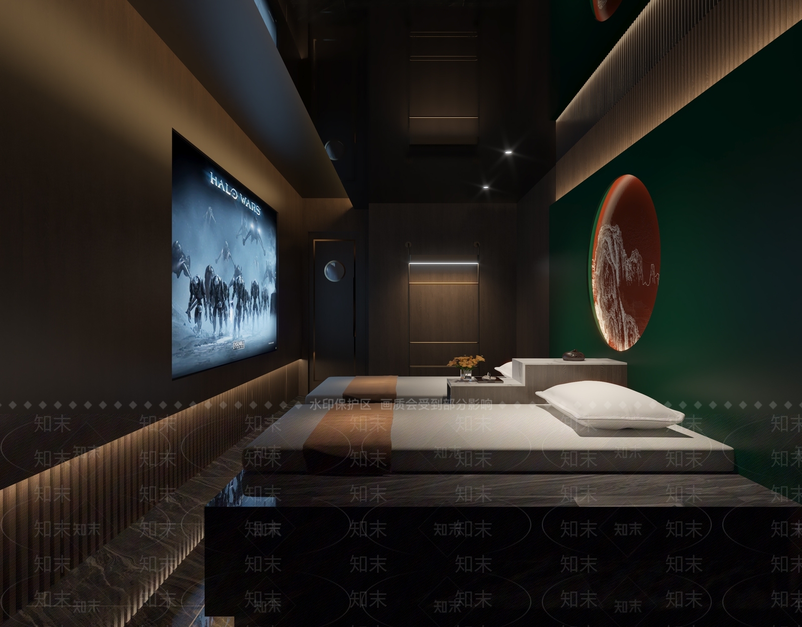 新中式洗浴中心包厢3D模型下载【ID:1132543834】