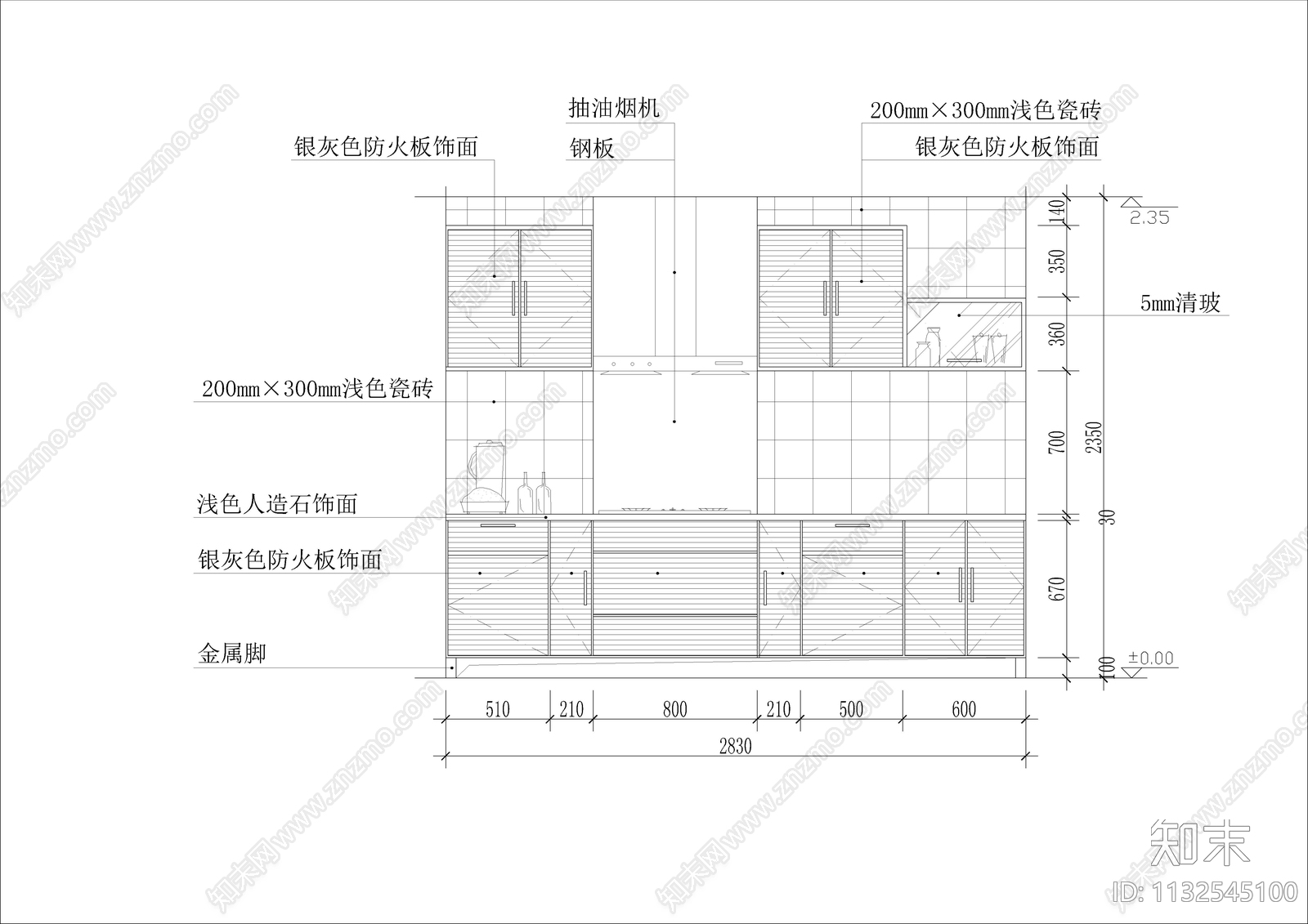 38款厨房立面图集cad施工图下载【ID:1132545100】