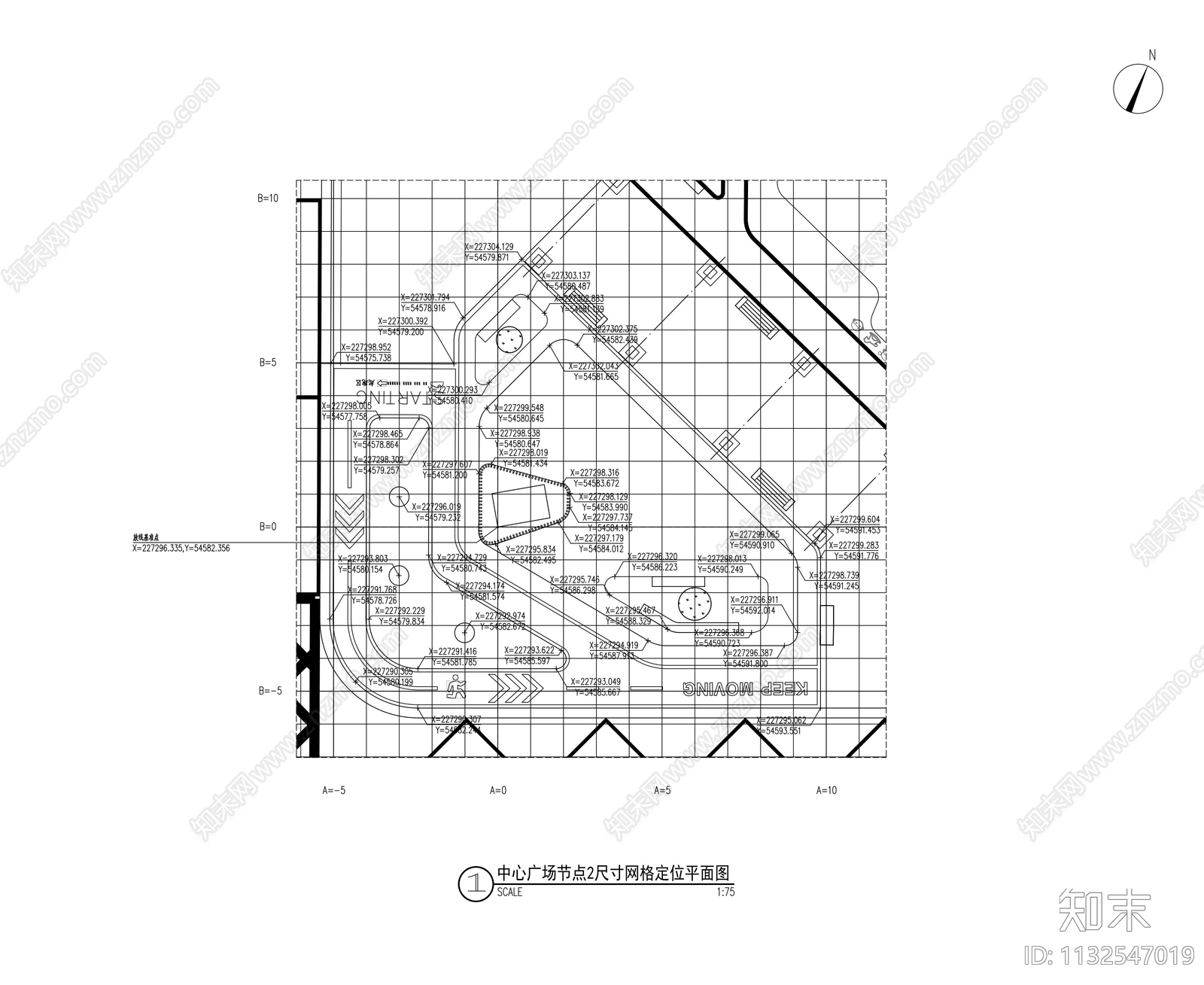 儿童活动中心广场景观平面图cad施工图下载【ID:1132547019】