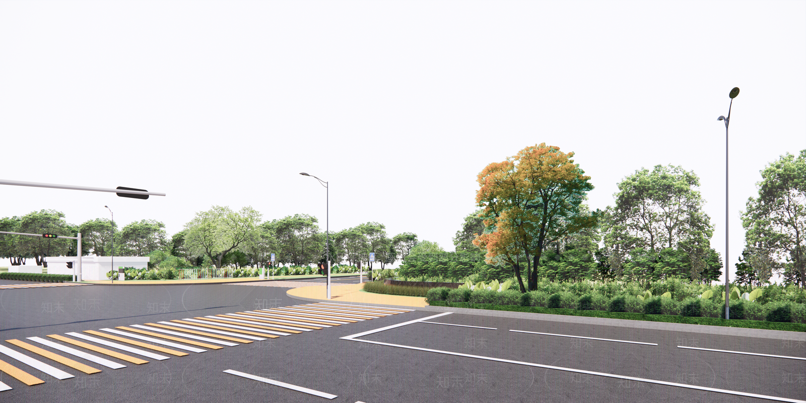 现代市政道路SU模型下载【ID:1132547749】