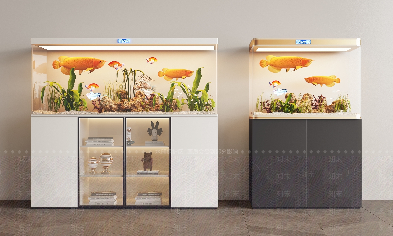 现代鱼缸水族3D模型下载【ID:1132550217】