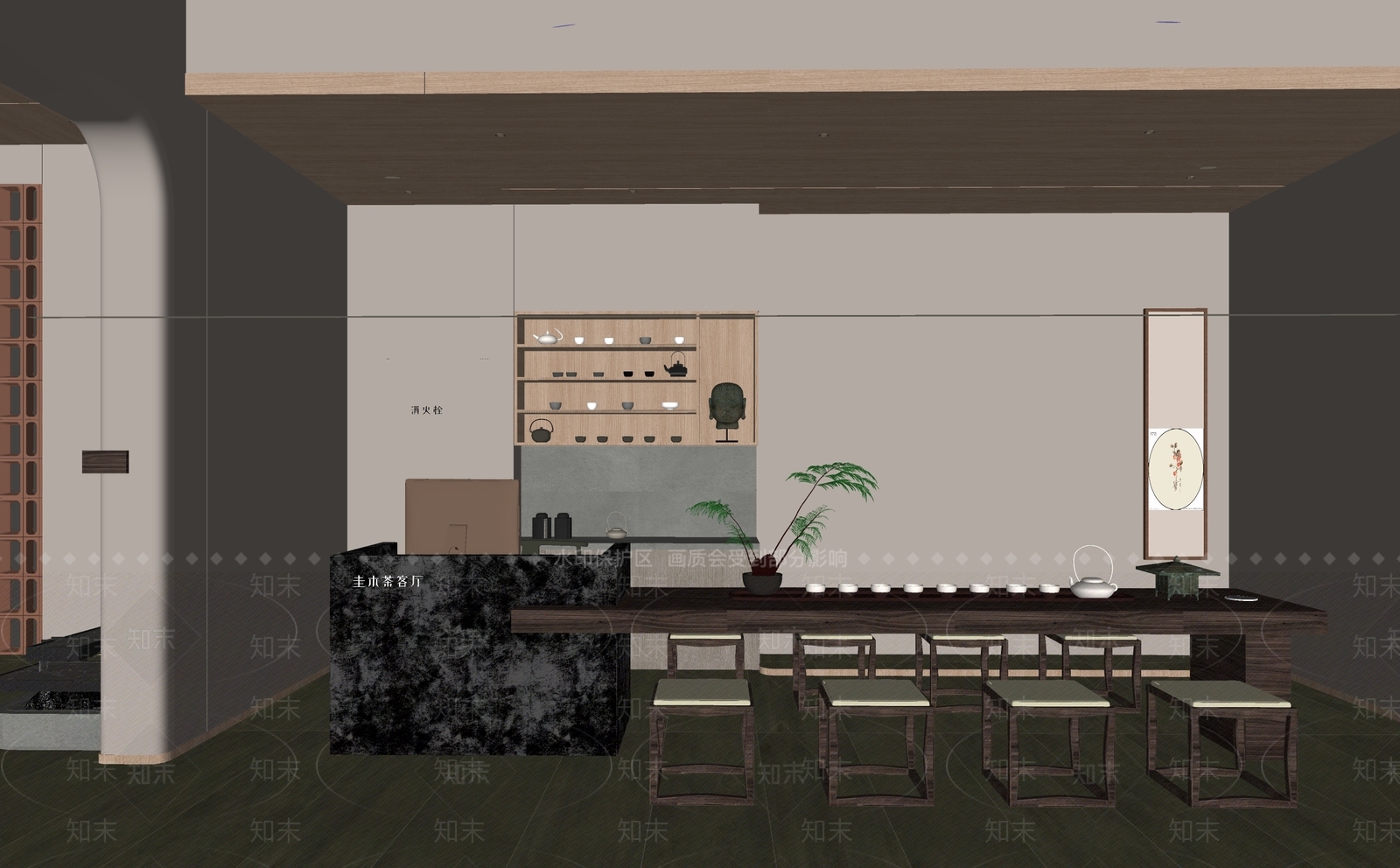 现代茶馆SU模型下载【ID:1132564911】