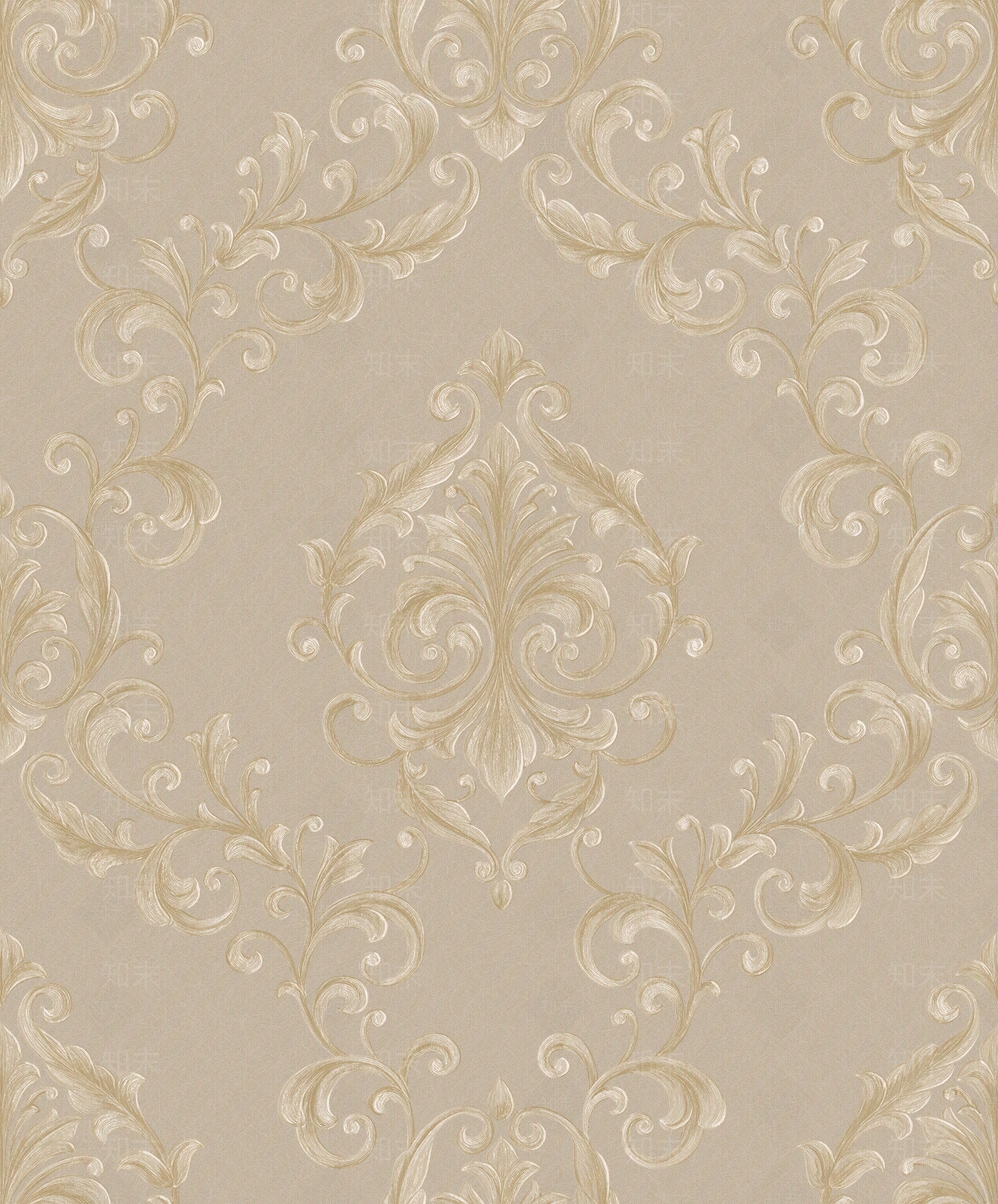 雅琪诺复古暖灰色大花纹艺术壁纸贴图下载【ID:1132568812】