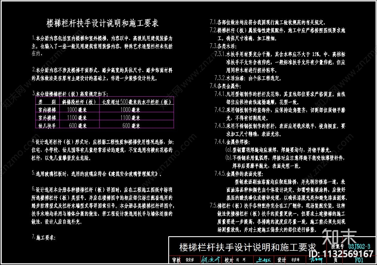 楼梯扶手节点cad施工图下载【ID:1132569167】
