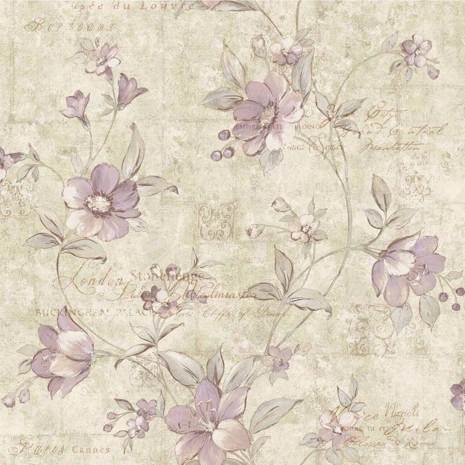 雅琪诺灰绿色调紫色小花壁纸贴图下载【ID:1132570013】