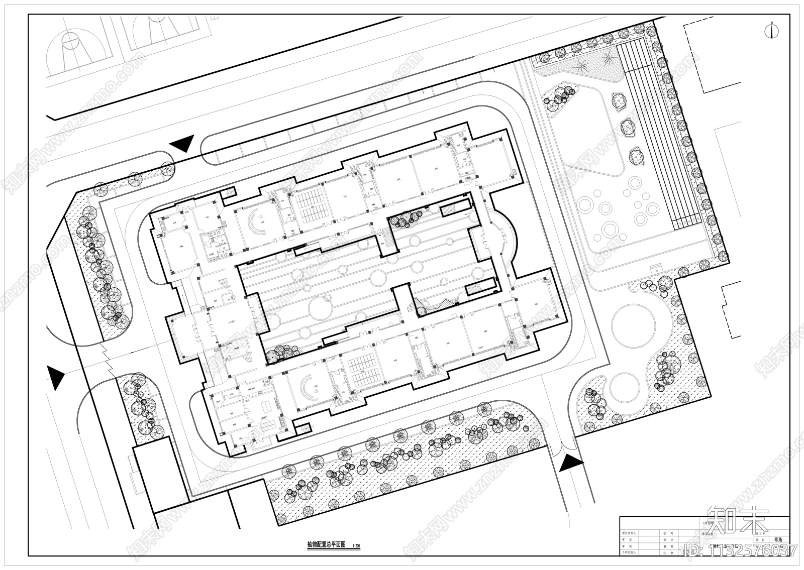 居住区景观平面布置图cad施工图下载【ID:1132576037】