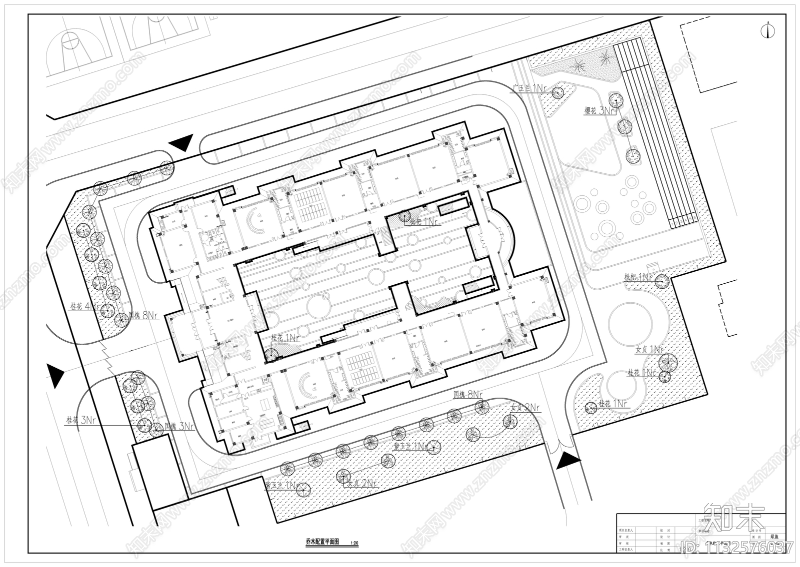 居住区景观平面布置图cad施工图下载【ID:1132576037】