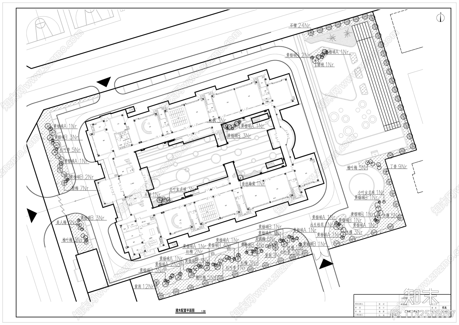 居住区景观平面布置图cad施工图下载【ID:1132576037】