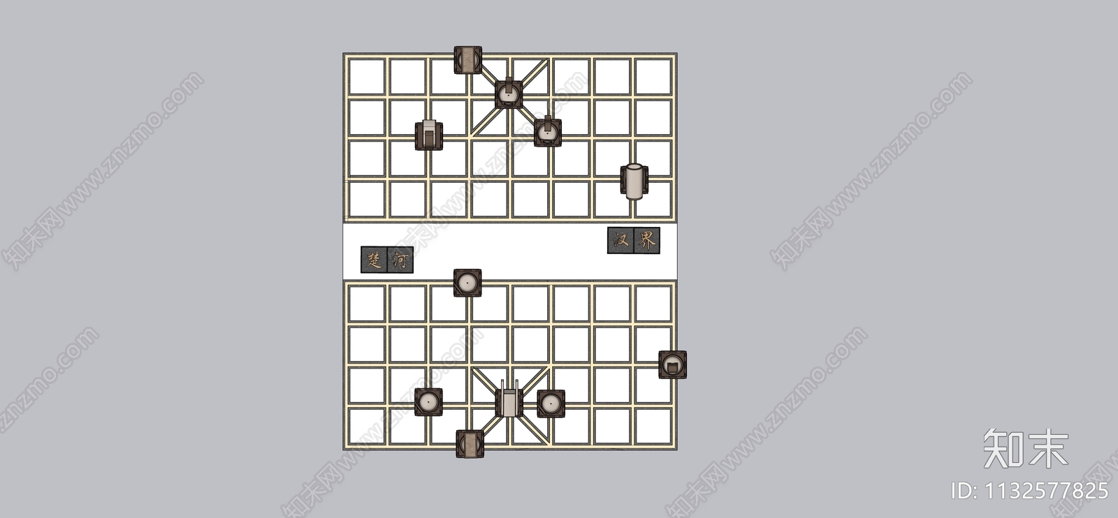 中式象棋景观铺装小品SU模型下载【ID:1132577825】