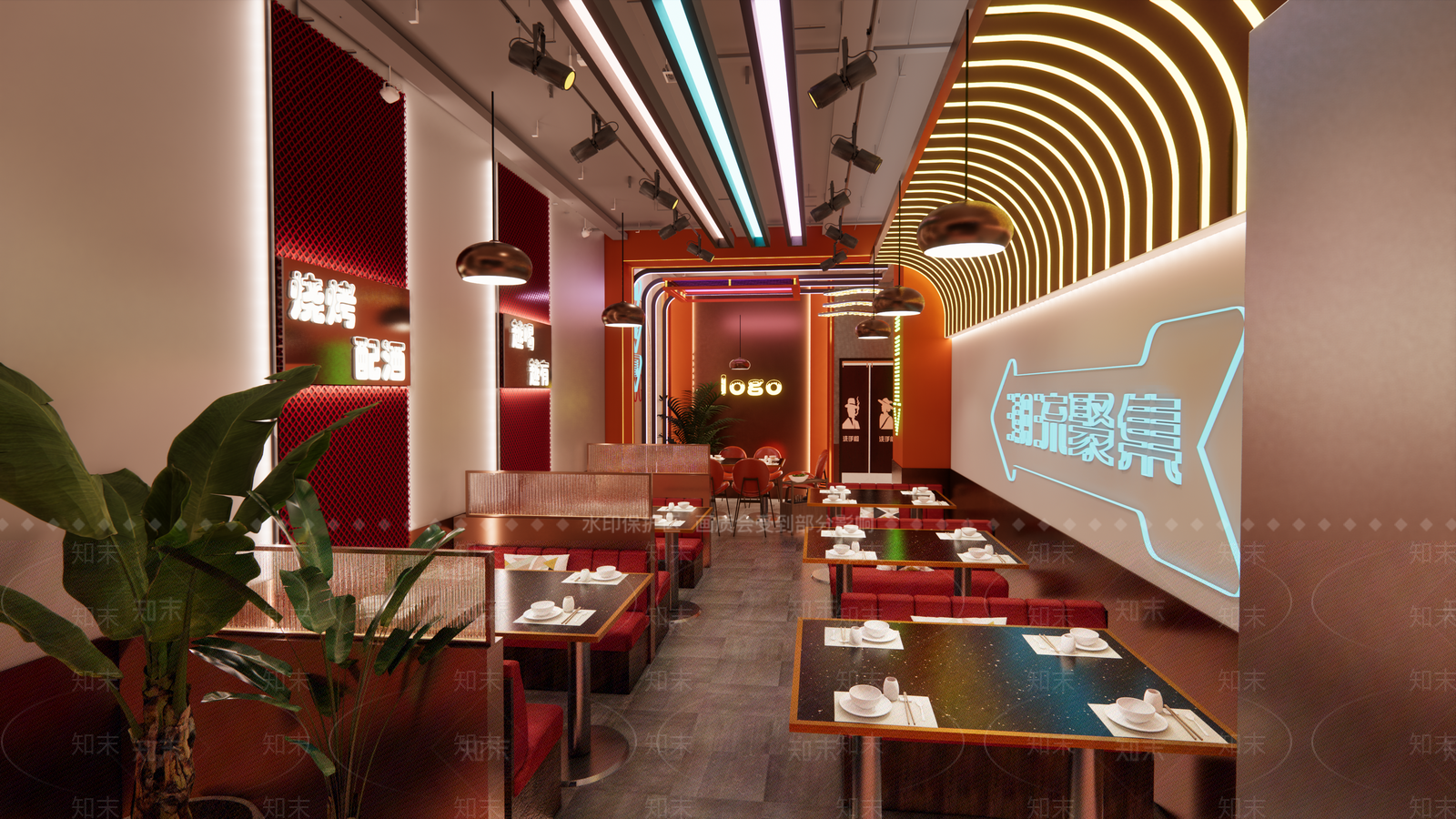工业风格烧烤店SU模型下载【ID:1132583477】