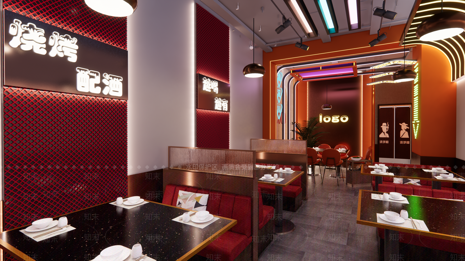 工业风格烧烤店SU模型下载【ID:1132583477】