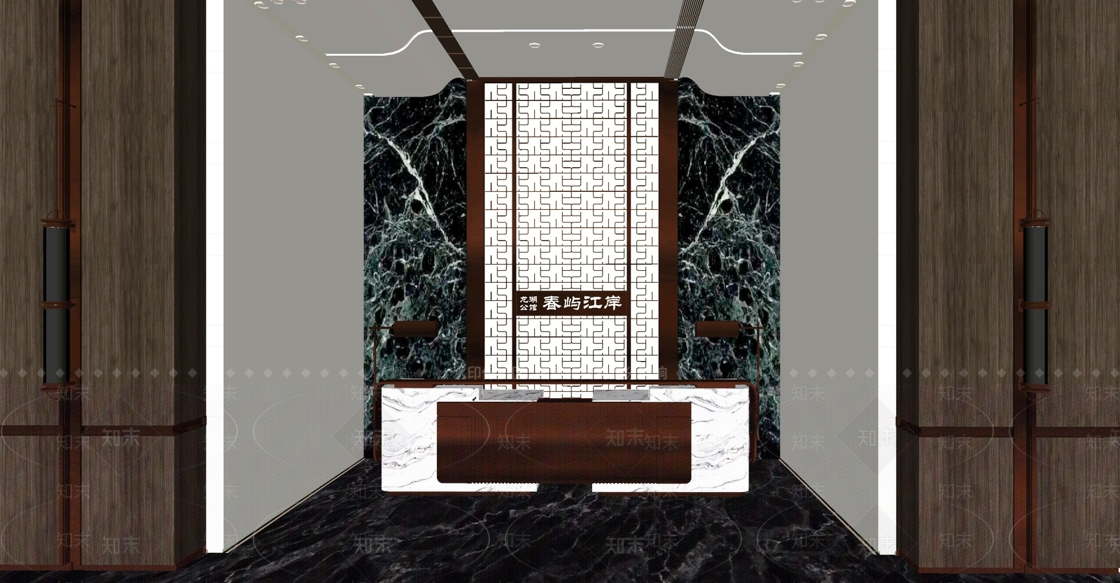 现代酒店大堂SU模型下载【ID:1132587745】