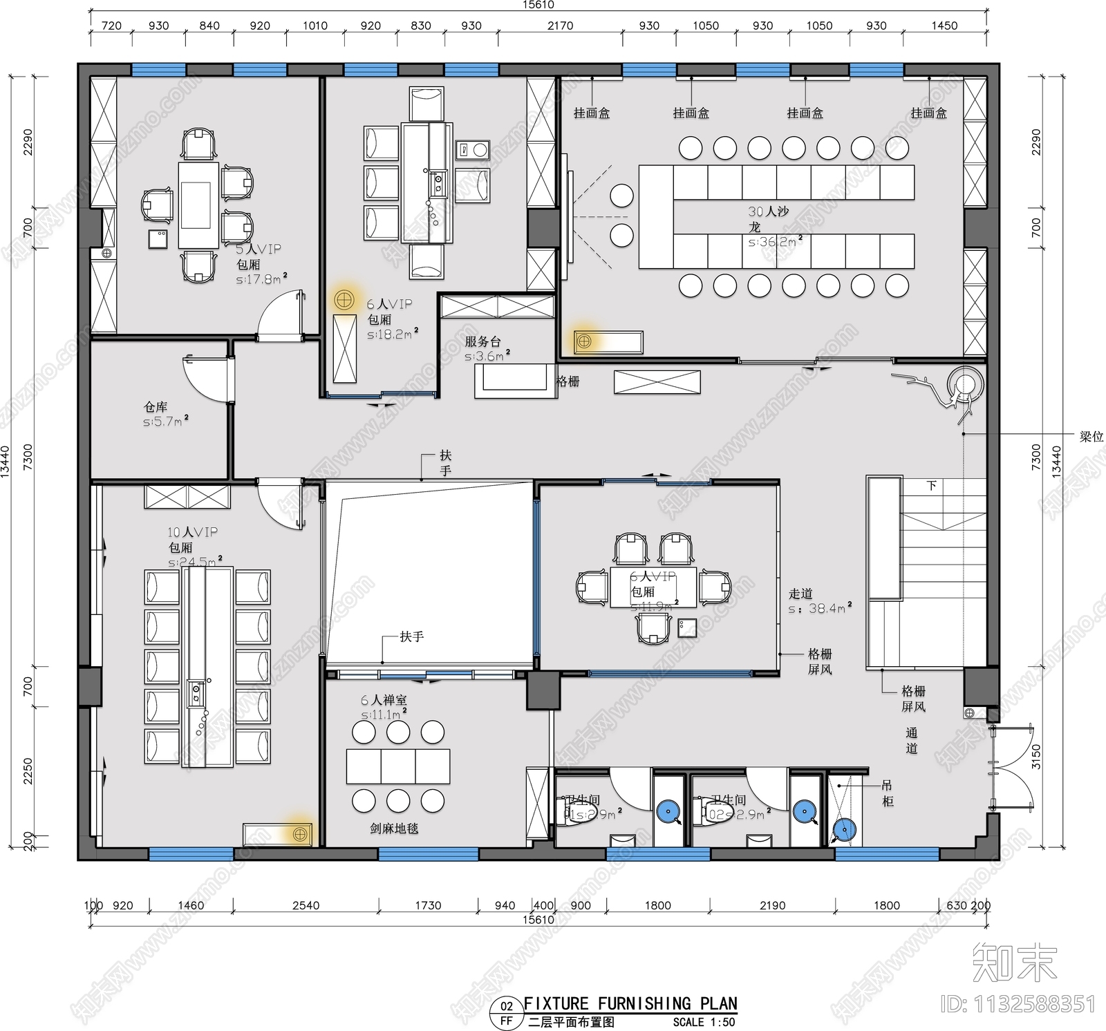 茶室平面布置图施工图下载【ID:1132588351】