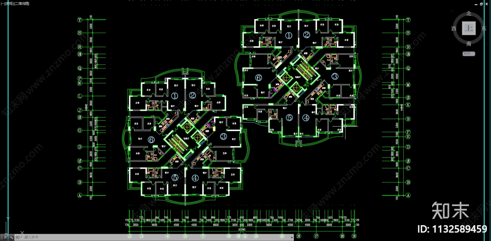 小区建筑平面方案施工图下载【ID:1132589459】