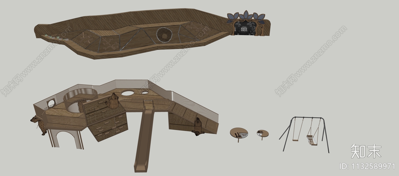 儿童滑梯SU模型下载【ID:1132589971】