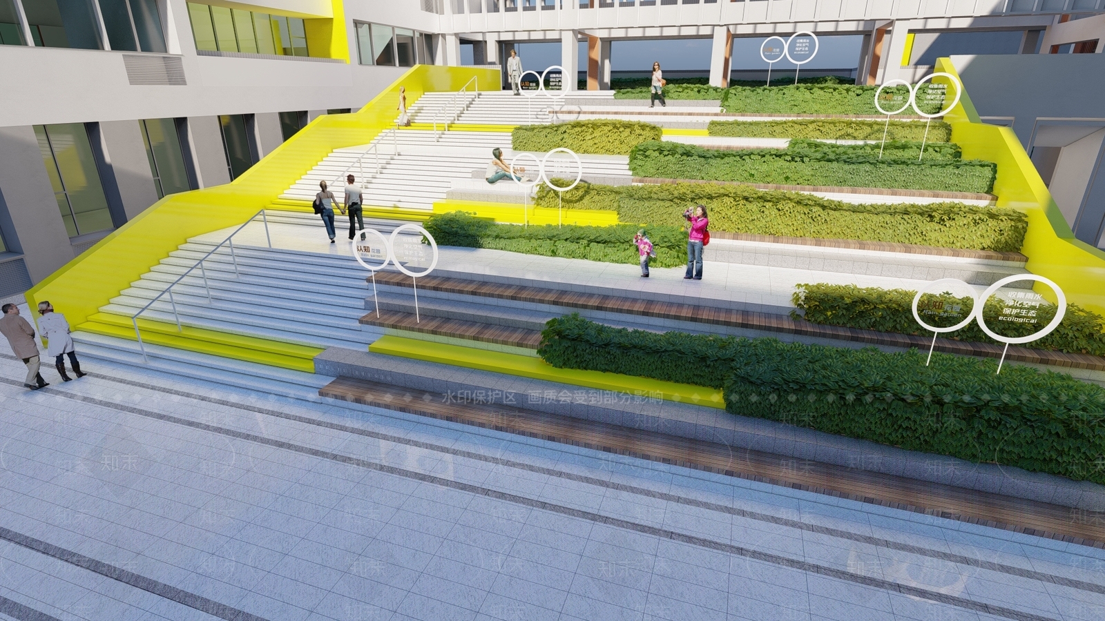 现代台阶高差景观SU模型下载【ID:1132590965】
