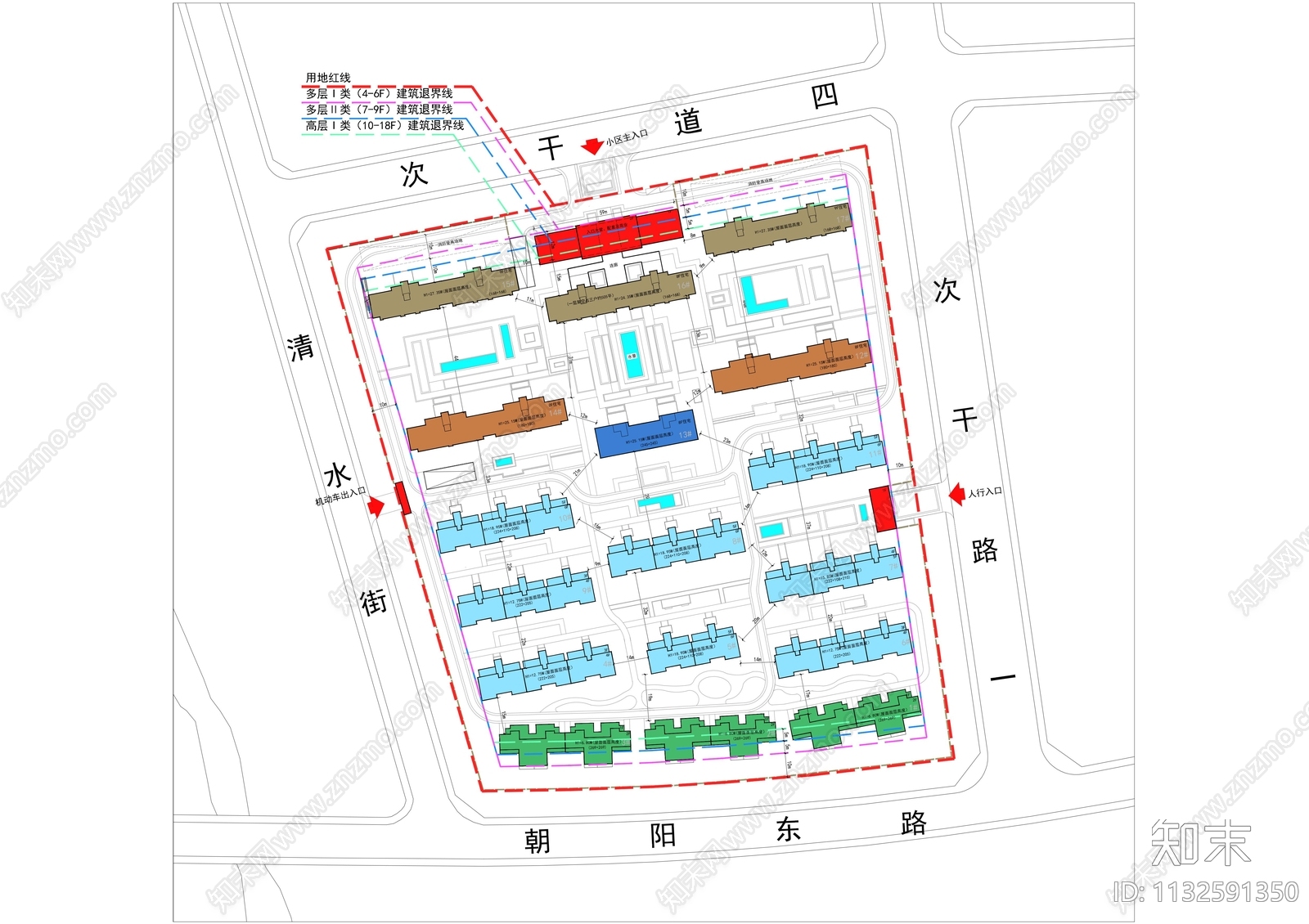 居住区景观平面图cad施工图下载【ID:1132591350】