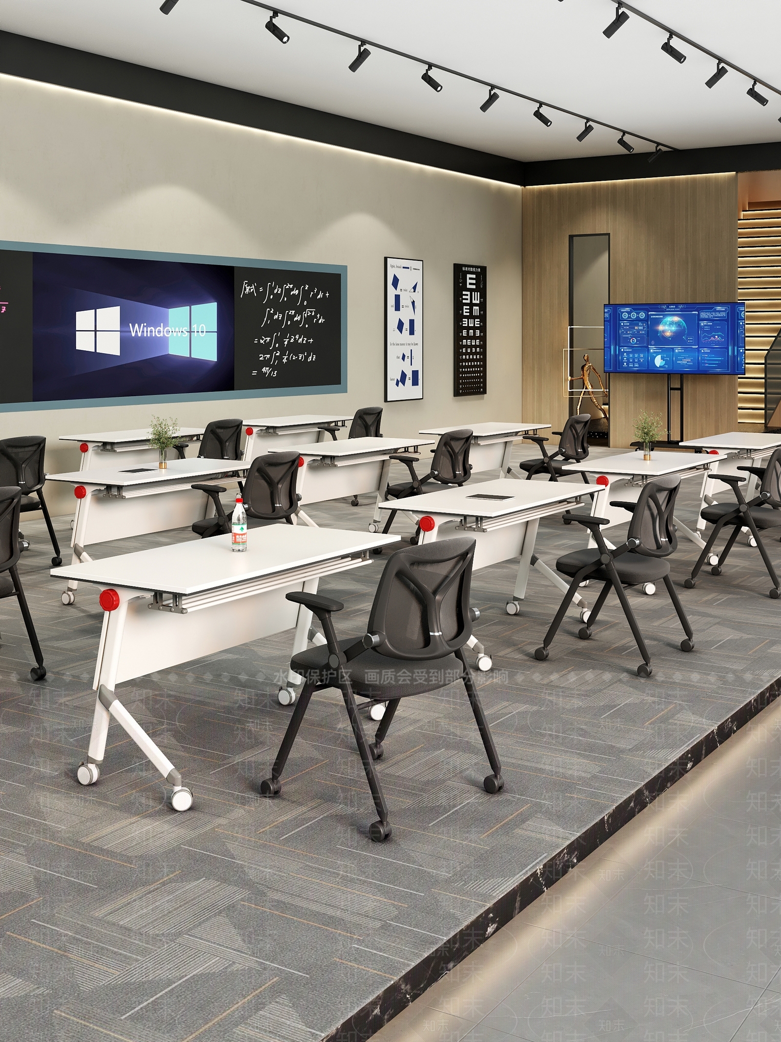 现代多功能会议室3D模型下载【ID:1132591570】