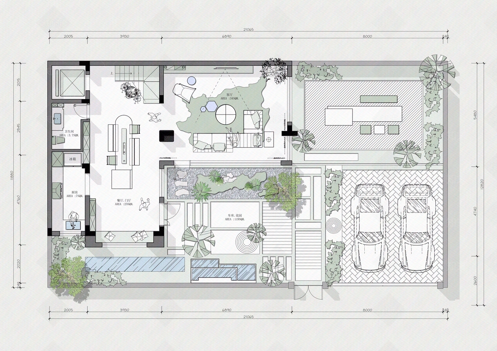 室内家装彩平图贴图下载【ID:1132595184】