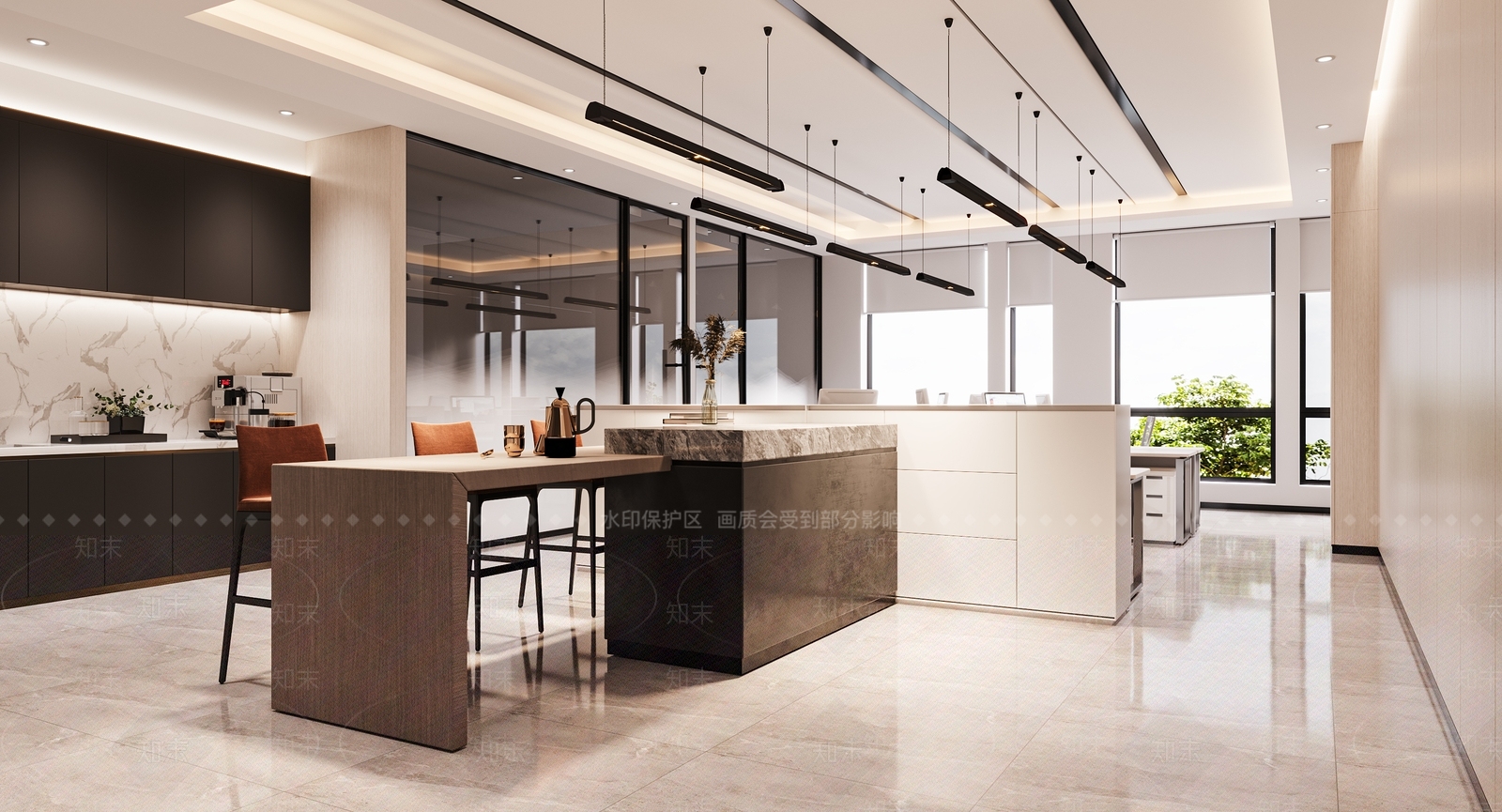 现代办公室茶水间3D模型下载【ID:1132602951】