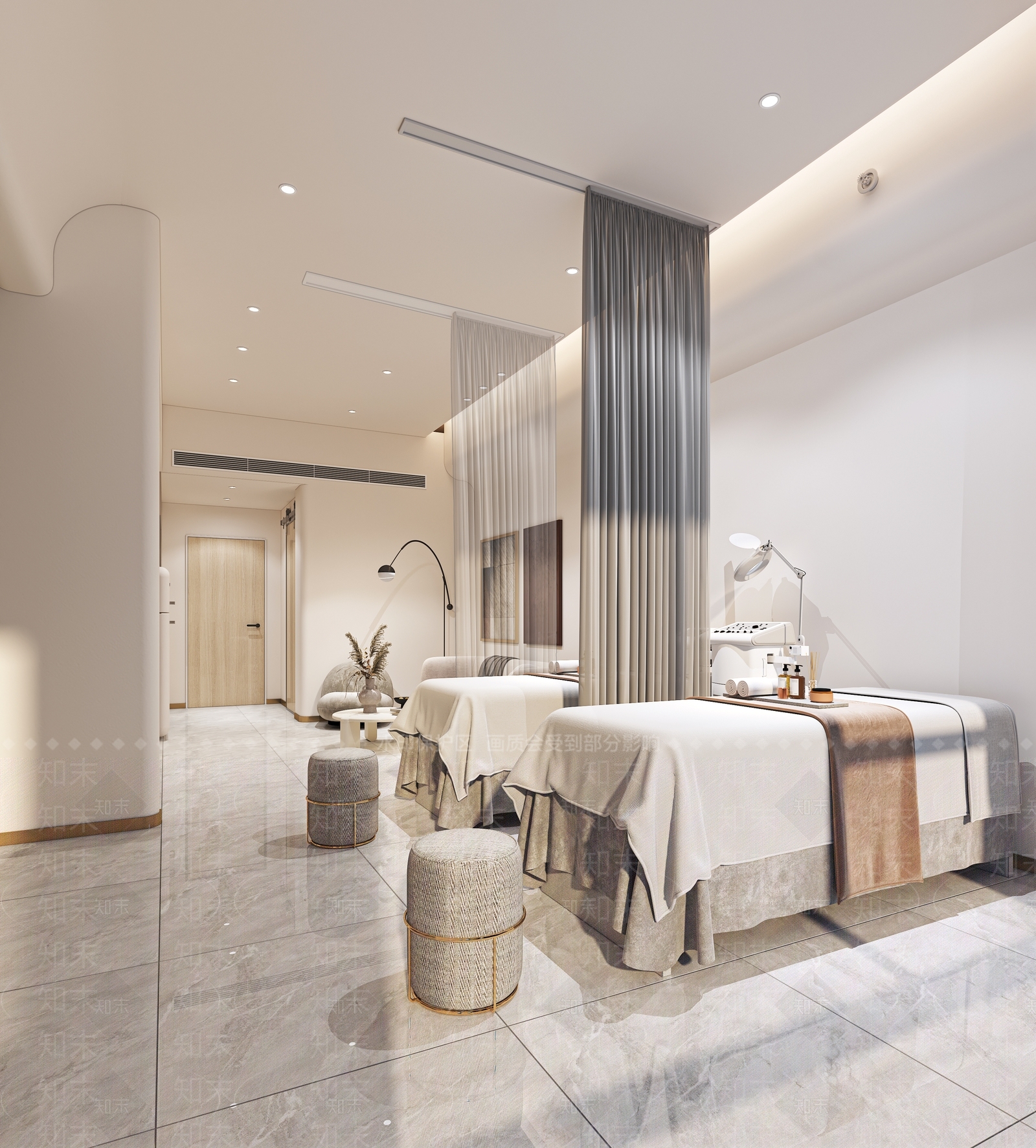现代美容SPA店包间3D模型下载【ID:1132603752】